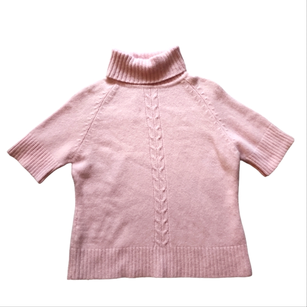 Willow Bay Pink Short Sleeve Turtle Neck Sweater Girls Size L (14/16)